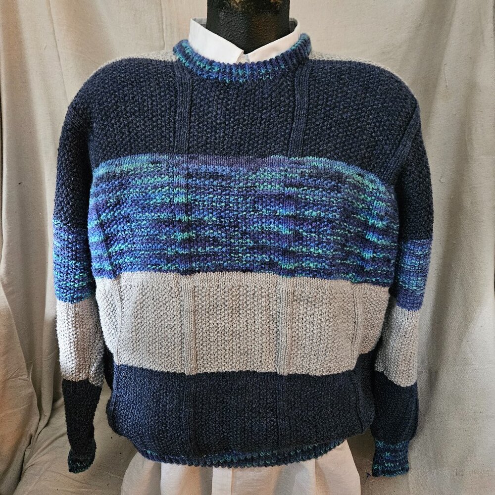 Womens Hand Knit Sweater Size Large Google Says David Lam - Picture 1 of 6